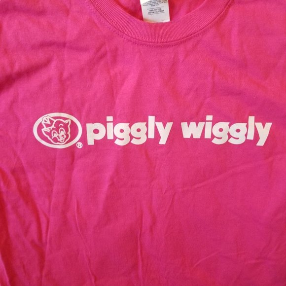 Piggly Wiggly Shirt Unisex Size Small Pig Pink Green Grocery Store Tennessee - Picture 3 of 10